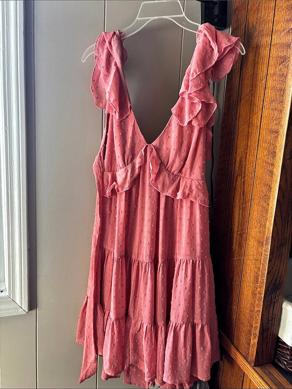 Trixxi Pink Ruffle Mini Dress Size Large